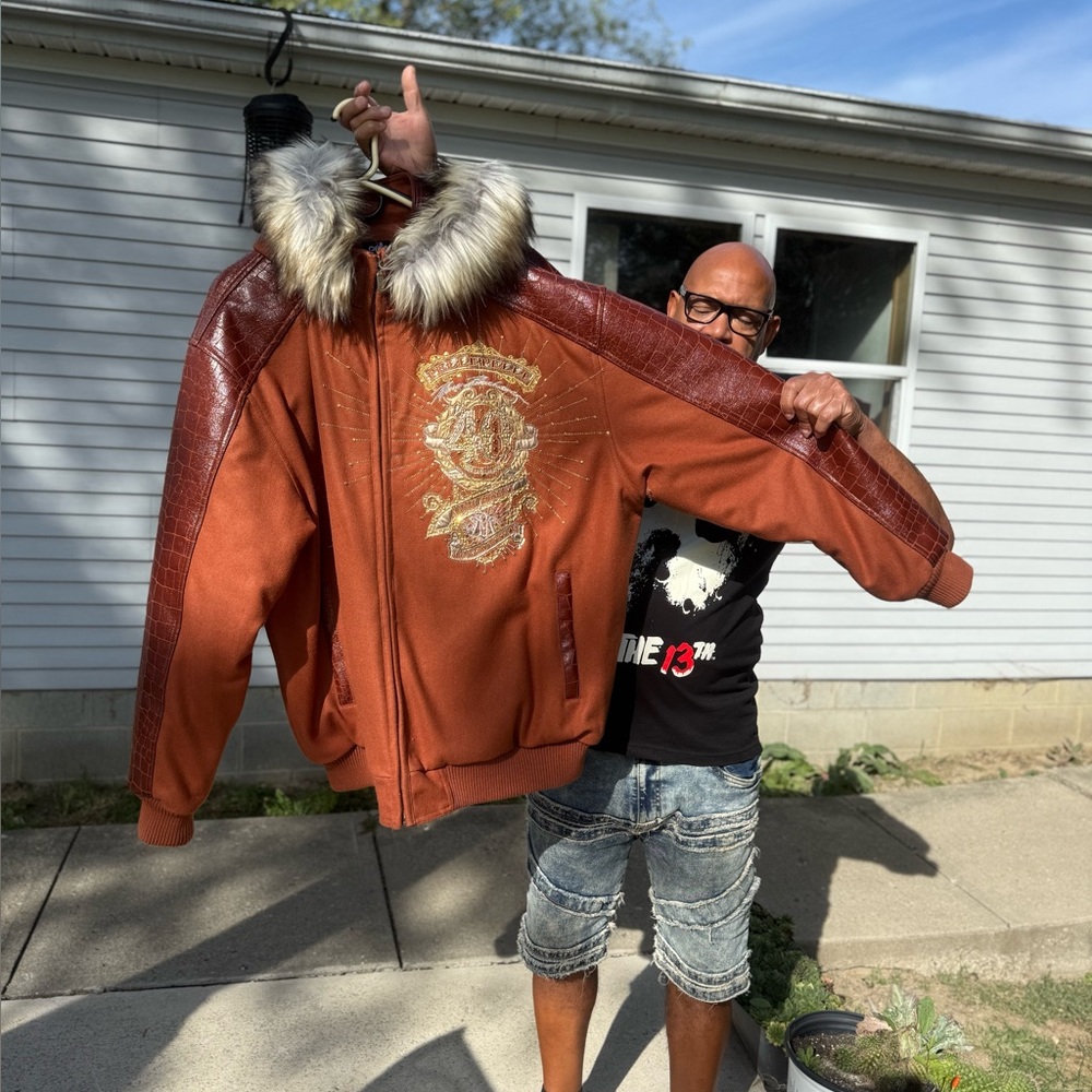 Pelle Pelle Brown Leather Jacket with Fur Collar